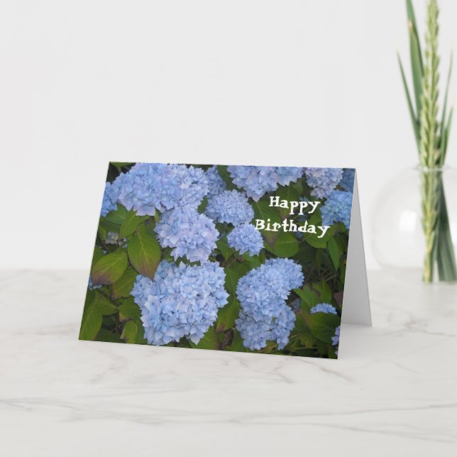 Cartão Hydrangea Happy Birthday (Frente)