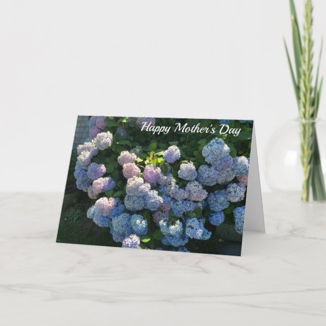 Cartão Hydrangea Happy Mother's Day Card Blank Inside (Frente)