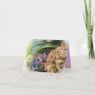 Cartão Hydrangea Obter bons desejos - ou qualquer ocasião