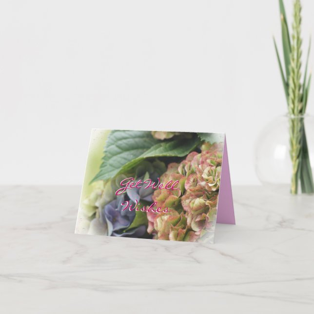 Cartão Hydrangea Obter bons desejos - ou qualquer ocasião (Frente)
