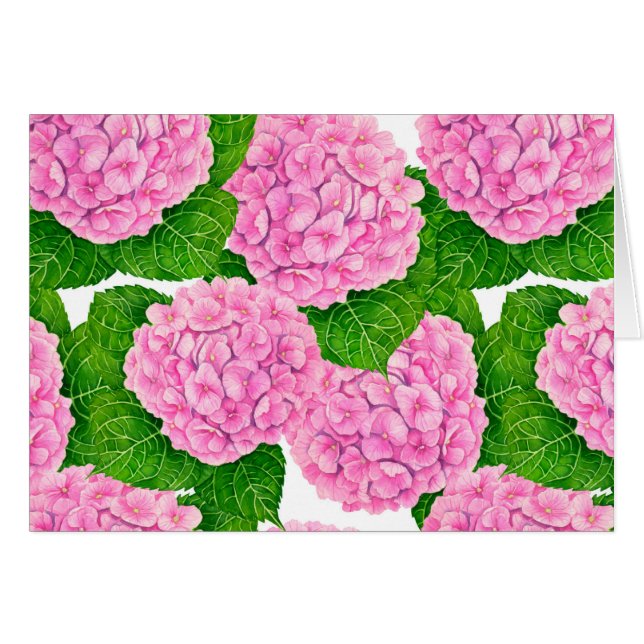 Cartão Hydrangea waterolage (Frente Horizontal)