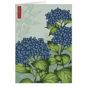 Cartão Hydrangeas azuis