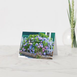 Cartão Hydrangeas Notecard do litoral
