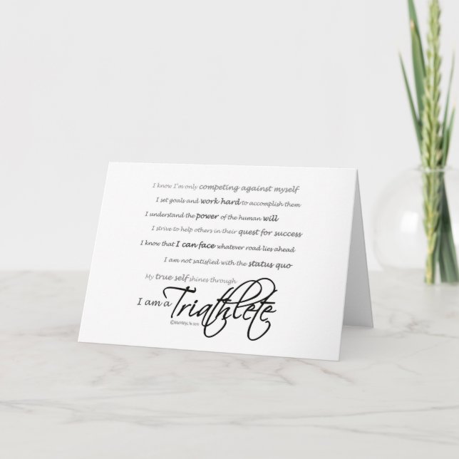 Cartão I am a Triathlete - Script (Frente)