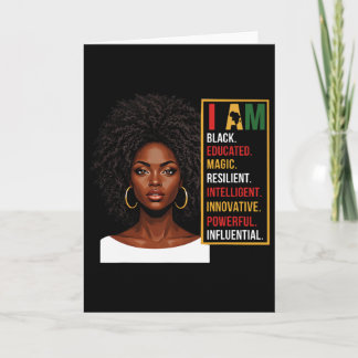 Cartão I Am Black History Black Woman Black History State