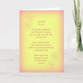 Cartão I Am Here For You, Original Poetry, Greeting Card