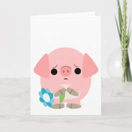 Cartão "I am sorry" Cute Cartoon Piglet Greeting Card