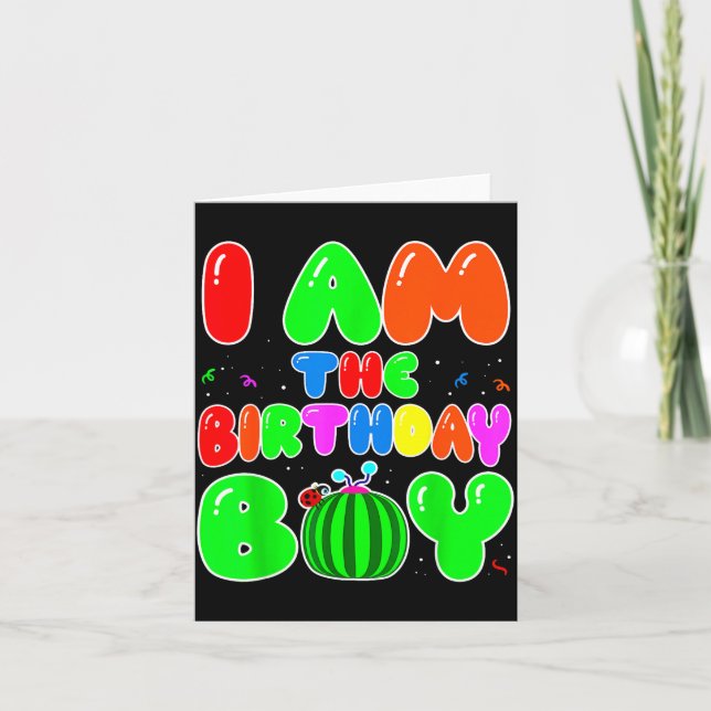 Cartão I Am The Birthday Boy Funny Watermelon Birthday Fa (Frente)