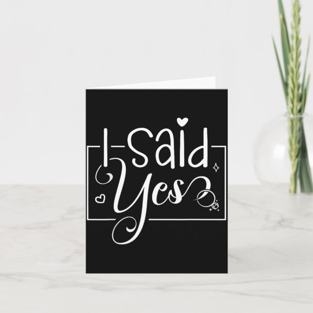 Cartão I Asked I Said Yes Engagement Reveal Announcement  (Frente)