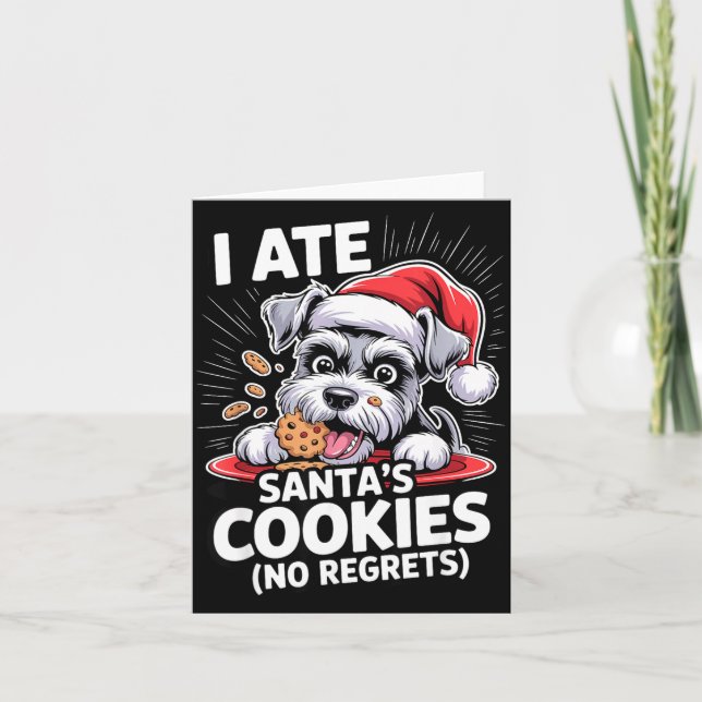 Cartão I Ate Santas Cookies Puppy Funny Christmas Mini Sc (Frente)