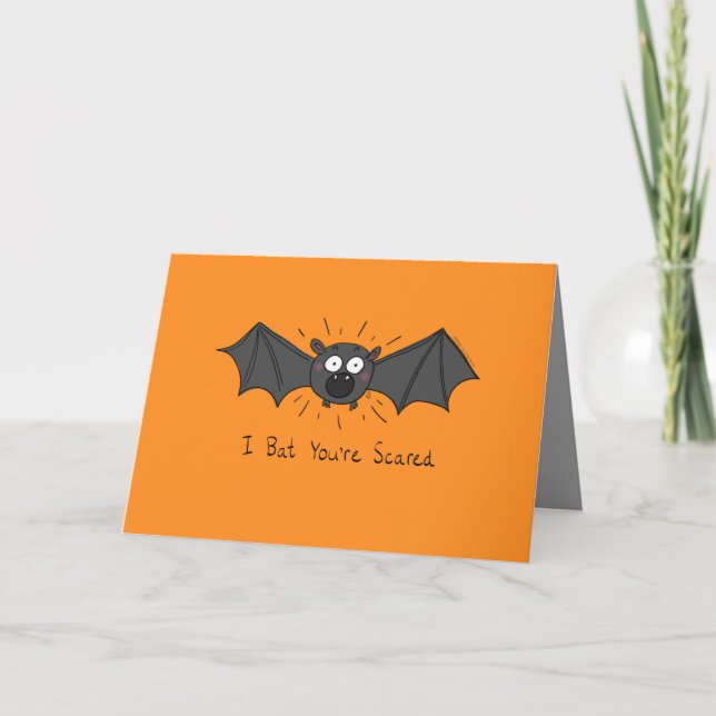 Cartão I Bat You're Scared - Halloween Greeting Card (Frente)