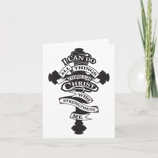 Cartão I Can Do All Things Through Christ Who Strengthens (Frente)