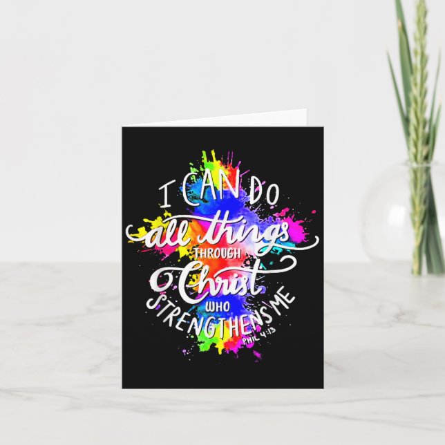 Cartão I Can Do All Things Through Christ Who Strengthens (Frente)