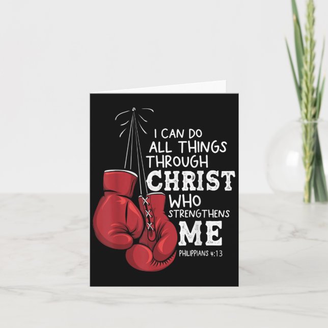 Cartão I Can Do Things Christian Boxing Quote Philipans 4 (Frente)