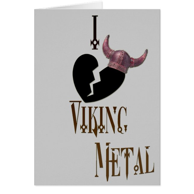 Cartão *I - coração Viking Metal* (Frente)