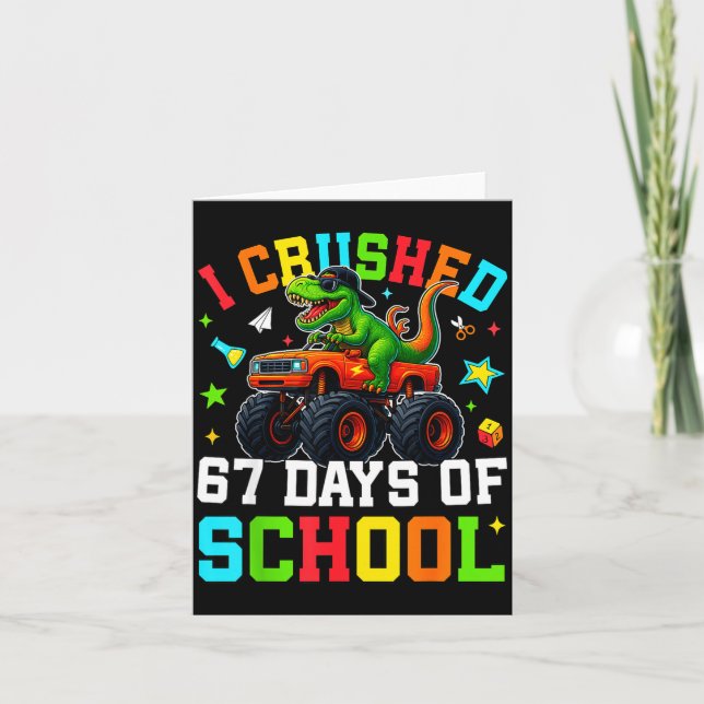 Cartão I Crushed 67 Days Of School Funny Six Seven Meme B (Frente)
