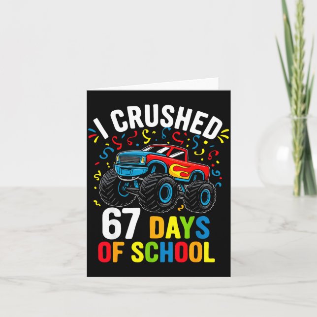 Cartão I Crushed 67 Days Of School Funny Six Seven Meme B (Frente)