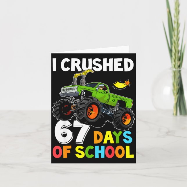 Cartão I Crushed 67 Days Of School Funny Six Seven Meme B (Frente)