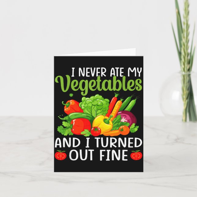 Cartão I Don't Eat Anything Vegetables Funny Vegetarian S (Frente)