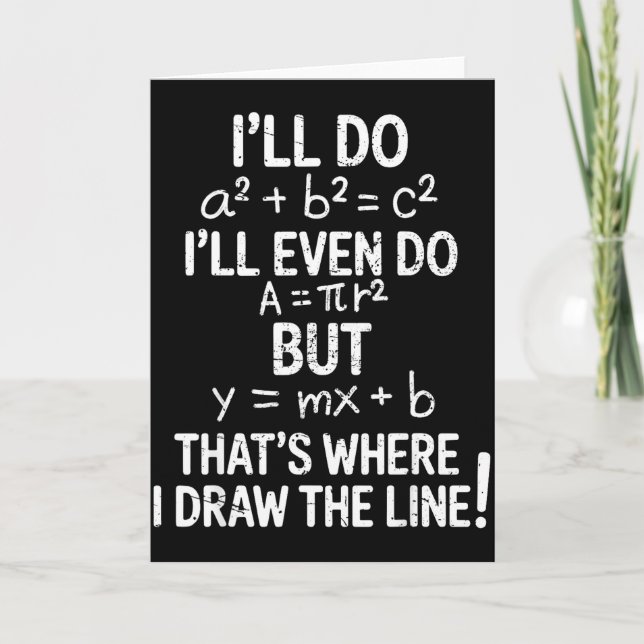 Cartão I Draw The Line Funny Back To School Math Teacher  (Frente)
