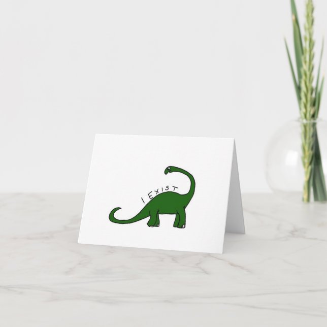 Cartão I Exist Brontosaurus Blank Inside Note Card (Frente)