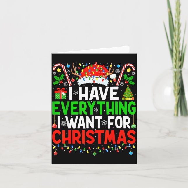 Cartão I Have Everything I Need Couples Pajamas Christmas (Frente)
