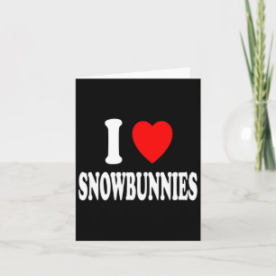 Cartão I Heart (amor) Snowbunnies Skiing Snowboard Att