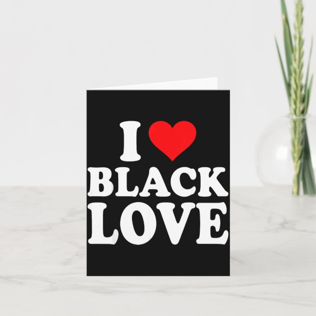 Cartão I Heart Black Love Cute Matching Couples African A (Frente)