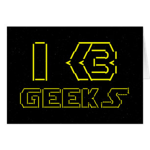 Cartão I Heart Geeks ASCII ART