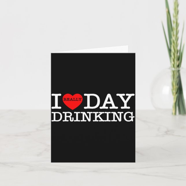 Cartão I Heart Love Day Drinking Party Funny Barbecue Fam (Frente)
