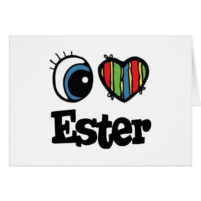 Cartão I Heart (Love) Ester (Frente Horizontal)