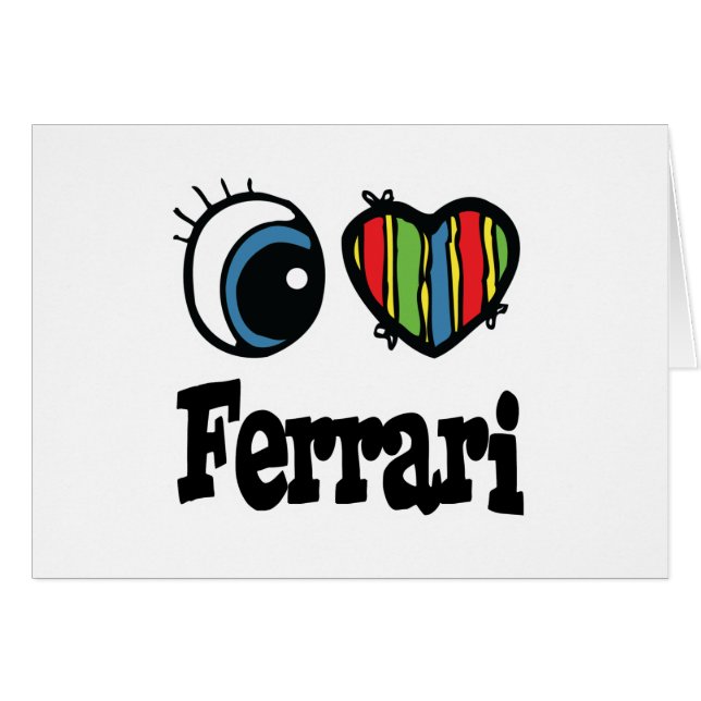 Cartão I Heart (Love) Ferrari (Frente Horizontal)