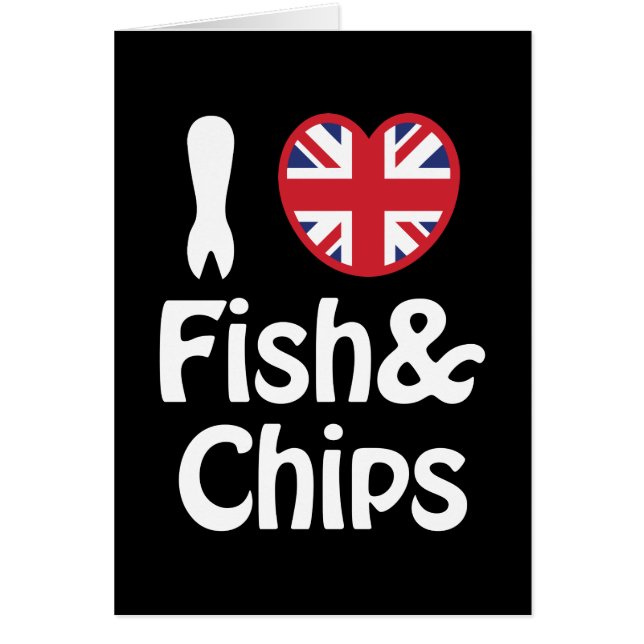 Cartão I Heart [Love] Fish & Chips Card (Frente)