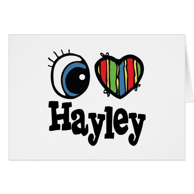 Cartão I Heart (Love) Hayley (Frente Horizontal)