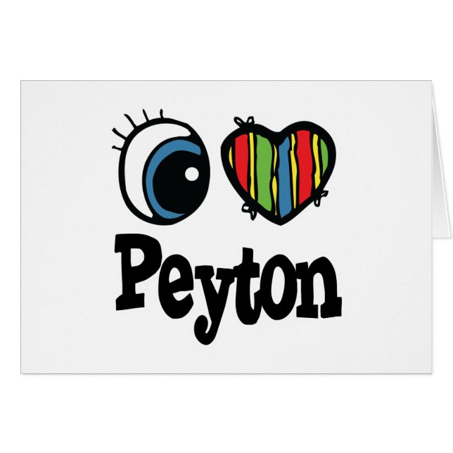 Cartão I Heart (Love) Peyton (Frente Horizontal)