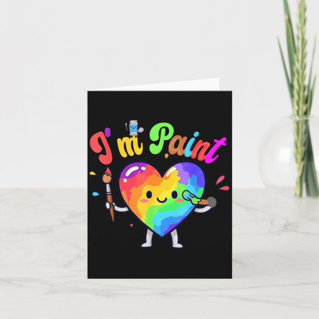 Cartão I Heart Love To Finger I'm Paint Cute Couple Valen (Frente)