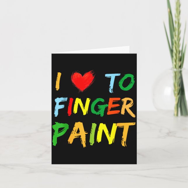 Cartão I Heart Love To Finger Paint I'm Paint Cute Couple (Frente)
