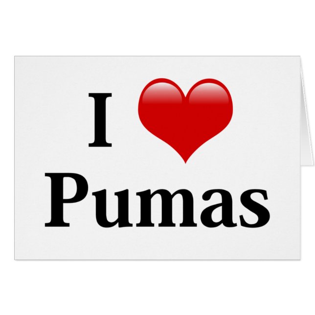 Cartão I Heart Pumas (Frente Horizontal)