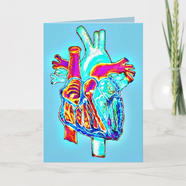 Cartão "I Heart You" Anatomical Heart Greeting Card (Frente)