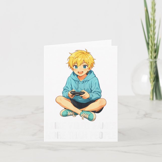 Cartão I Like Video Games More Than People Funny Gamer An (Frente)