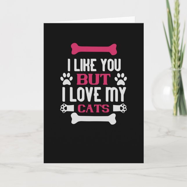 Cartão I like you i love My Cats (Frente)