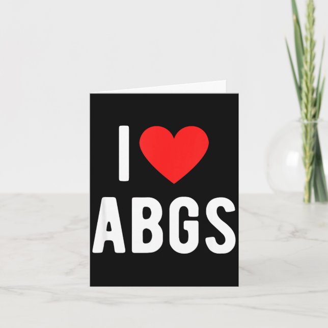 Cartão I Love Abgs Cute Heart Graphic Valentines Day  (Frente)