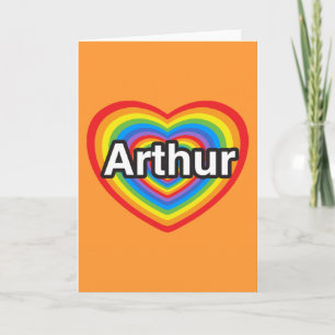 Cartão I love Arthur. I love you Arthur. Heart