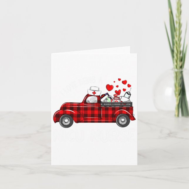 Cartão I Love Being A Nicu Nurse Valentine Buffalo Plaid  (Frente)