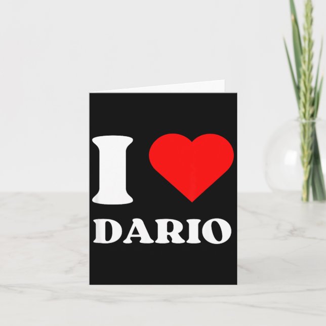 Cartão I Love Dario I Heart Dario Name Y2k Valentines Day (Frente)