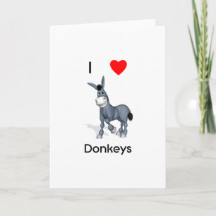 Cartão I love donkeys