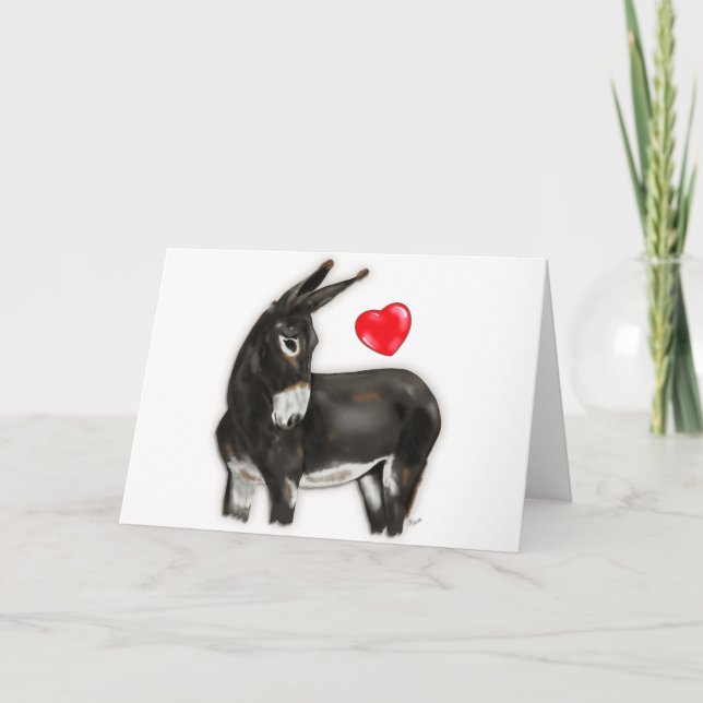 Cartão I Love Donkeys Demure Donkey (Frente)
