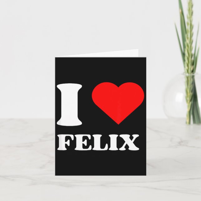 Cartão I Love Felix I Heart Felix Name Y2k Valentines Day (Frente)