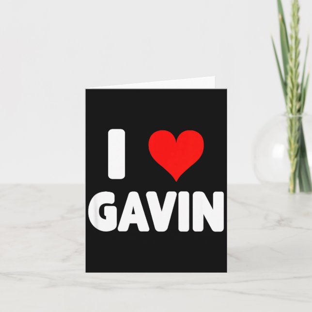 Cartão I Love Gavin - Heart  (Frente)
