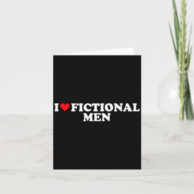 Cartão I Love Heart Fictional Men Simple Cute Funny Readi (Frente)